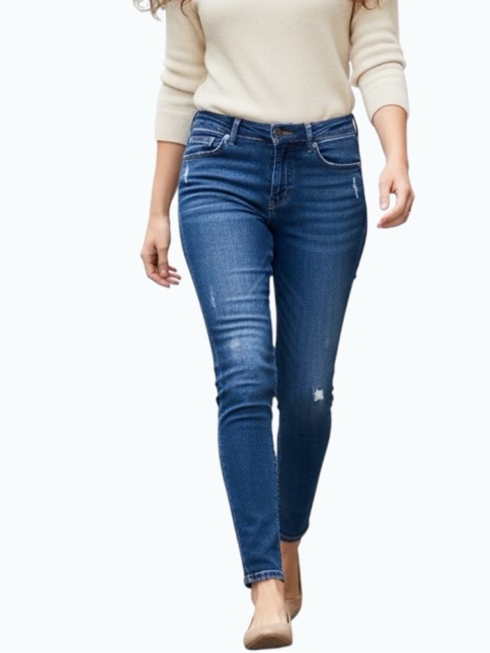 7 For All Mankind Women’s Skinny Jeans - Medium Blue Wash